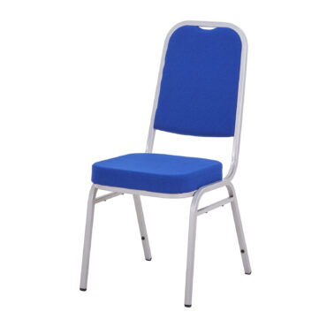 Steel Square Back Banqueting Chair Blue Silver | Stacking Chair