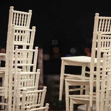 Stacked Wooden Chairs