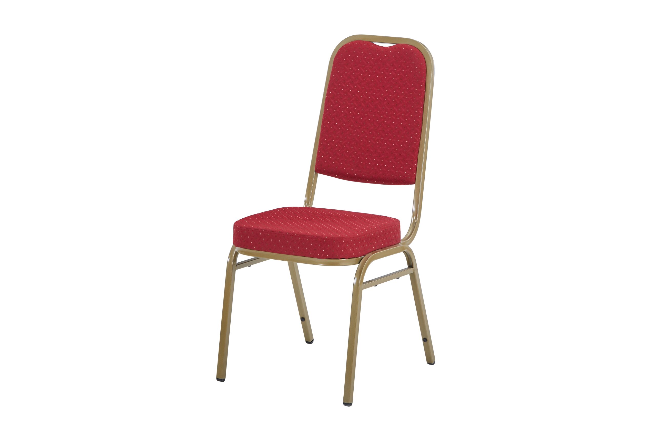 Steel Square Back Banqueting Chair Red Gold | Stacking Chair