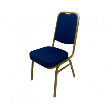 Steel Square Back Banqueting Chair Blue Gold | Stacking Chair
