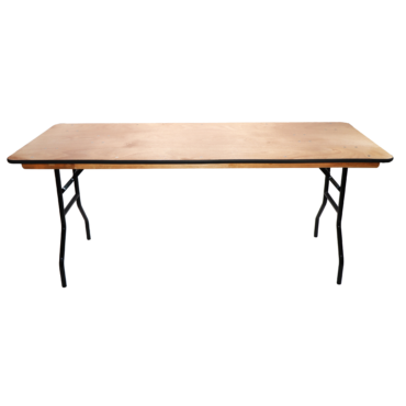 6ft Trestle Table Wooden Side View