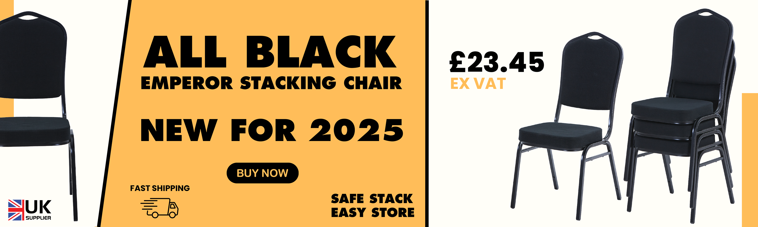 Black Emperor Stacking Chair